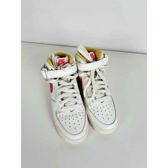 Nike Air Force 1 High Top Youth 5Y White Pink Yellow - Picture 4 of 6